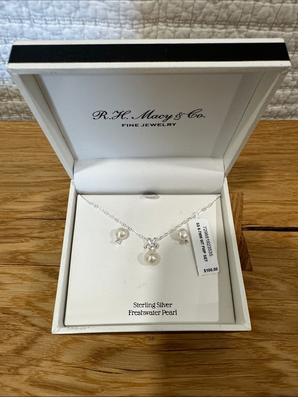 Sterling Silver Freshwater Pearl Necklace and Earring Set